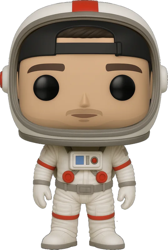 Brendan Ledesma as an astronaut figurine