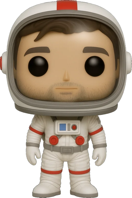 Louis Gleeson as an astronaut figurine