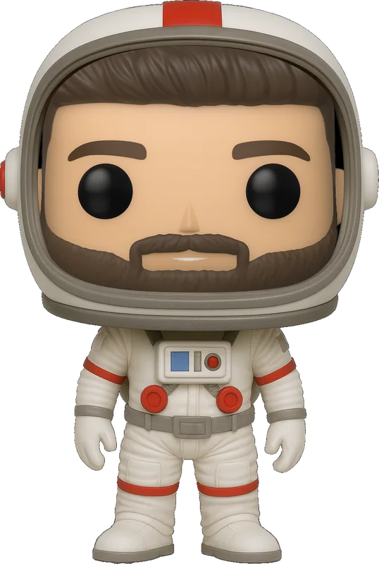 Nick Linney-Barber as an astronaut figurine